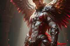 Male Angels of the Holy Divine - The Young & The Beautiful: AI Fantasy Photos of Handsome Male Angels in Elegant Divine Armor,living in the golden city,with Vibrant Holy Wings.