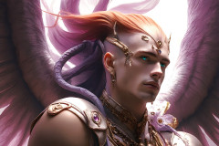 Male Angels of the Holy Divine - The Young & The Beautiful: AI Fantasy Photos of Handsome Male Angels in Elegant Divine Armor,living in the golden city,with Vibrant Holy Wings.