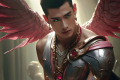 Male Angels of the Holy Divine - The Young & The Beautiful: AI Fantasy Photos of Handsome Male Angels in Elegant Divine Armor,living in the golden city,with Vibrant Holy Wings.