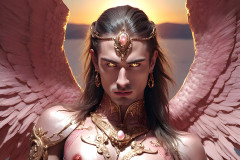 Male Angels of the Holy Divine - The Young & The Beautiful: AI Fantasy Photos of Handsome Male Angels in Elegant Divine Armor,living in the golden city,with Vibrant Holy Wings.