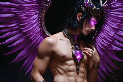 Male Angels of the Holy Divine - The Young & The Beautiful: AI Fantasy Photos of Handsome Male Angels in Elegant Divine Armor,living in the golden city,with Vibrant Holy Wings.