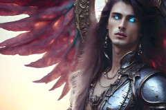 Male Angels of the Holy Divine - The Young & The Beautiful: AI Fantasy Photos of Handsome Male Angels in Elegant Divine Armor,living in the golden city,with Vibrant Holy Wings.