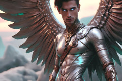 Male Angels of the Holy Divine - The Young & The Beautiful: AI Fantasy Photos of Handsome Male Angels in Elegant Divine Armor,living in the golden city,with Vibrant Holy Wings.