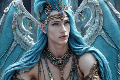 Male Angels of the Holy Divine - The Young & The Beautiful: AI Fantasy Photos of Handsome Male Angels in Elegant Divine Armor,living in the golden city,with Vibrant Holy Wings.