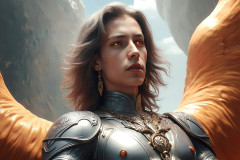 Male Angels of the Holy Divine - The Young & The Beautiful: AI Fantasy Photos of Handsome Male Angels in Elegant Divine Armor,living in the golden city,with Vibrant Holy Wings.