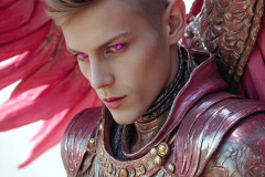 Male Angels of the Holy Divine - The Young & The Beautiful: AI Fantasy Photos of Handsome Male Angels in Elegant Divine Armor,living in the golden city,with Vibrant Holy Wings.
