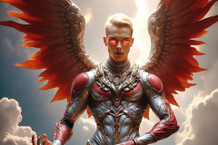 Male Angels of the Holy Divine - The Young & The Beautiful: AI Fantasy Photos of Handsome Male Angels in Elegant Divine Armor,living in the golden city,with Vibrant Holy Wings.