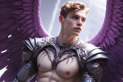 Male Angels of the Holy Divine - The Young & The Beautiful: AI Fantasy Photos of Handsome Male Angels in Elegant Divine Armor,living in the golden city,with Vibrant Holy Wings.