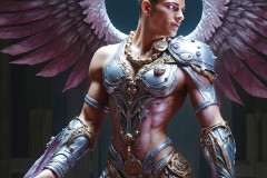 Male Angels of the Holy Divine - The Young & The Beautiful: AI Fantasy Photos of Handsome Male Angels in Elegant Divine Armor,living in the golden city,with Vibrant Holy Wings.