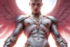 Male Angels of the Holy Divine - The Young & The Beautiful: AI Fantasy Photos of Handsome Male Angels in Elegant Divine Armor,living in the golden city,with Vibrant Holy Wings.