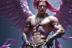 Male Angels of the Holy Divine - The Young & The Beautiful: AI Fantasy Photos of Handsome Male Angels in Elegant Divine Armor,living in the golden city,with Vibrant Holy Wings.