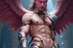 Male Angels of the Holy Divine - The Young & The Beautiful: AI Fantasy Photos of Handsome Male Angels in Elegant Divine Armor,living in the golden city,with Vibrant Holy Wings.
