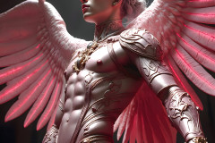 Male Angels of the Holy Divine - The Young & The Beautiful: AI Fantasy Photos of Handsome Male Angels in Elegant Divine Armor,living in the golden city,with Vibrant Holy Wings.