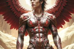 Male Angels of the Holy Divine - The Young & The Beautiful: AI Fantasy Photos of Handsome Male Angels in Elegant Divine Armor,living in the golden city,with Vibrant Holy Wings.