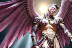Male Angels of the Holy Divine - The Young & The Beautiful: AI Fantasy Photos of Handsome Male Angels in Elegant Divine Armor,living in the golden city,with Vibrant Holy Wings.