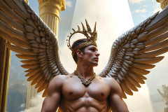 Male Angels of the Holy Divine - The Young & The Beautiful: AI Fantasy Photos of Handsome Male Angels in Elegant Divine Armor,living in the golden city,with Vibrant Holy Wings.