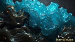 Metallic Fluids in Motion Wallpaper Backgrounds - HD Desktop Wallpaper Background 4k.