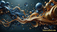 Metallic Fluids in Motion Wallpaper Backgrounds - HD Desktop Wallpaper Background 4k.