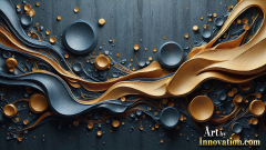 Metallic Fluids in Motion Wallpaper Backgrounds - HD Desktop Wallpaper Background 4k.