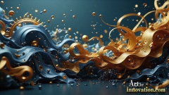Metallic Fluids in Motion Wallpaper Backgrounds - HD Desktop Wallpaper Background 4k.