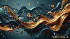Metallic Fluids in Motion Wallpaper Backgrounds - HD Desktop Wallpaper Background 4k.