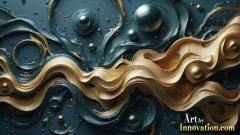 Metallic Fluids in Motion Wallpaper Backgrounds - HD Desktop Wallpaper Background 4k.