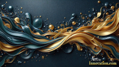 Metallic Fluids in Motion Wallpaper Backgrounds - HD Desktop Wallpaper Background 4k.