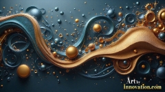 Metallic Fluids in Motion Wallpaper Backgrounds - HD Desktop Wallpaper Background 4k.