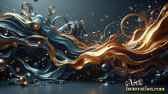 Metallic Fluids in Motion Wallpaper Backgrounds - HD Desktop Wallpaper Background 4k.