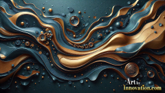 Metallic Fluids in Motion Wallpaper Backgrounds - HD Desktop Wallpaper Background 4k.