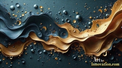 Metallic Fluids in Motion Wallpaper Backgrounds - HD Desktop Wallpaper Background 4k.