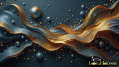 Metallic Fluids in Motion Wallpaper Backgrounds - HD Desktop Wallpaper Background 4k.