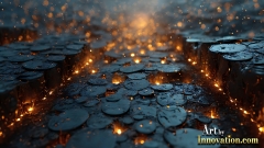 Amazing Graphics Art Collection: Gold,Blue,& Black Technology - HD Desktop Wallpaper & Backgrounds.