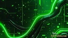 Amazing Graphics Art Collection: Modern Technology Green & Black - HD Desktop Wallpaper & Backgrounds.