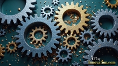 Amazing Graphics Art Collection: Modern Metallic Gears - HD Desktop Wallpaper & Backgrounds.