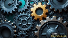 Amazing Graphics Art Collection: Modern Metallic Gears - HD Desktop Wallpaper & Backgrounds.