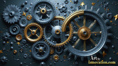 Amazing Graphics Art Collection: Modern Metallic Gears - HD Desktop Wallpaper & Backgrounds.