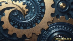 Amazing Graphics Art Collection: Modern Metallic Gears - HD Desktop Wallpaper & Backgrounds.