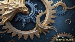 Amazing Graphics Art Collection: Modern Metallic Gears - HD Desktop Wallpaper & Backgrounds.