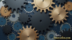 Amazing Graphics Art Collection: Modern Metallic Gears - HD Desktop Wallpaper & Backgrounds.