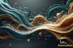 Metallic Fluids in Motion Wallpaper Backgrounds - HD Desktop Wallpaper Background 4k.