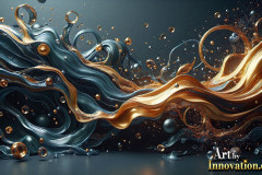 Metallic Fluids in Motion Wallpaper Backgrounds - HD Desktop Wallpaper Background 4k.
