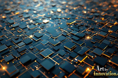 Amazing Graphics Art Collection: Gold,Blue,& Black Technology - HD Desktop Wallpaper & Backgrounds.