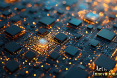 Amazing Graphics Art Collection: Gold,Blue,& Black Technology - HD Desktop Wallpaper & Backgrounds.