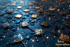 Amazing Graphics Art Collection: Gold,Blue,& Black Technology - HD Desktop Wallpaper & Backgrounds.