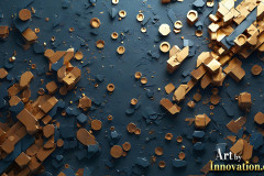Amazing Graphics Art Collection: Gold,Blue,& Black Technology - HD Desktop Wallpaper & Backgrounds.