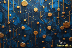 Amazing Graphics Art Collection: Gold,Blue,& Black Technology - HD Desktop Wallpaper & Backgrounds.