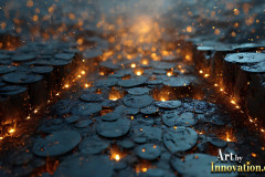 Amazing Graphics Art Collection: Gold,Blue,& Black Technology - HD Desktop Wallpaper & Backgrounds.