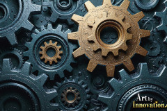 Amazing Graphics Art Collection: Modern Metallic Gears - HD Desktop Wallpaper & Backgrounds.