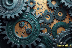 Amazing Graphics Art Collection: Modern Metallic Gears - HD Desktop Wallpaper & Backgrounds.
